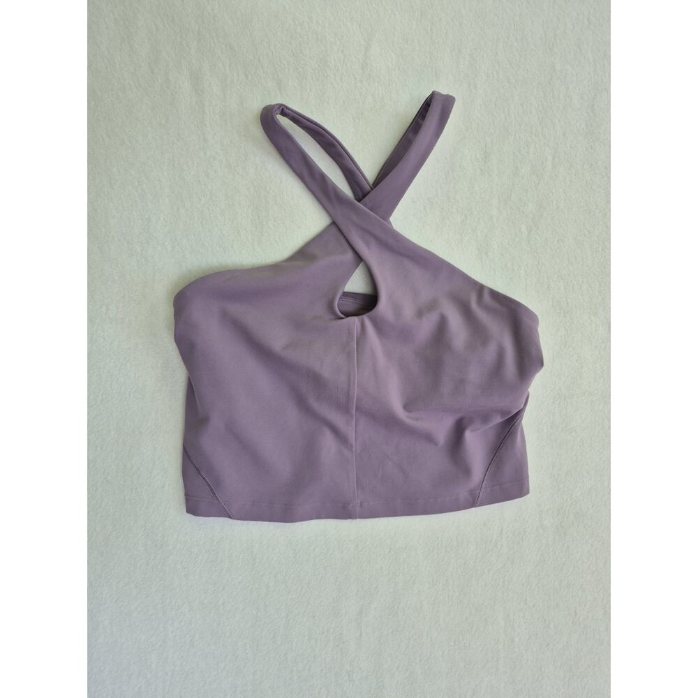 LULULEMON SIZE 8 ALIGN KEYHOLE HALTER TANK PURPLE ASH